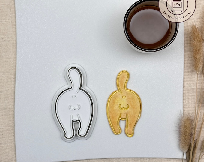 Cat Butt Cookie Cutter | Funny Cat Theme Cookies | Party Ideas