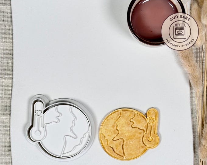 Global Warming cookie cutter | Nature Science Medical theme | Baking tool