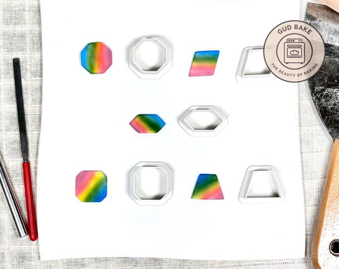 Shapes Frames Plaques Mini Clay Cutters, 5 Piece Bundle | Shapes, Frames, Plaques | Polymer Clay Earring Cutters, Studio Essentials