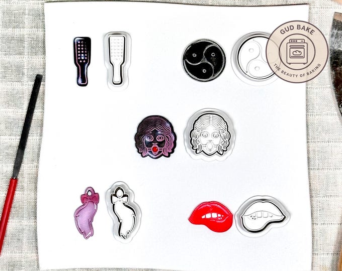 Adult Bachelorette Mini Clay Cutters, 5 Piece Bundle | Bachelorette, Hen Party, Bridal | Polymer Clay Earring Cutters, Crisp Clean Cuts