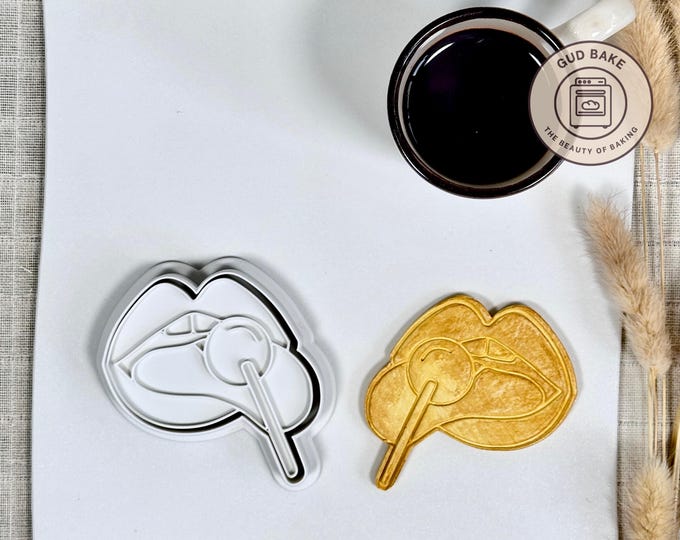 Sexy Lips Licking Cookie Cutter | Bachelorette Party | Naughty Fun Sugar Cookie Tool