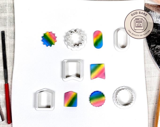 Shapes Frames Plaques Mini Clay Cutters, 5 Piece Bundle | Shapes, Frames, Plaques | Polymer Clay Earring Cutters, Studio Essentials