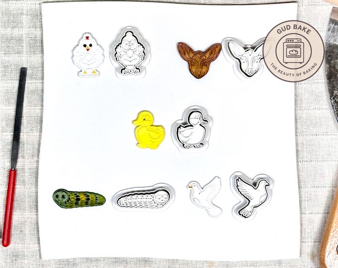 Animal Mini Clay Cutters, 5 Piece Bundle | Animal, Pet, Zoo | Polymer Earring Cutters, Sharp Detail