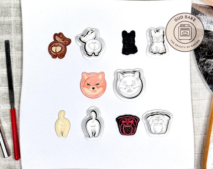 Dog Cat Mini Clay Cutters, 5 Piece Bundle | Dog & Cat, Pet Lover | Polymer Clay Earring Cutters, Pawsome Detail