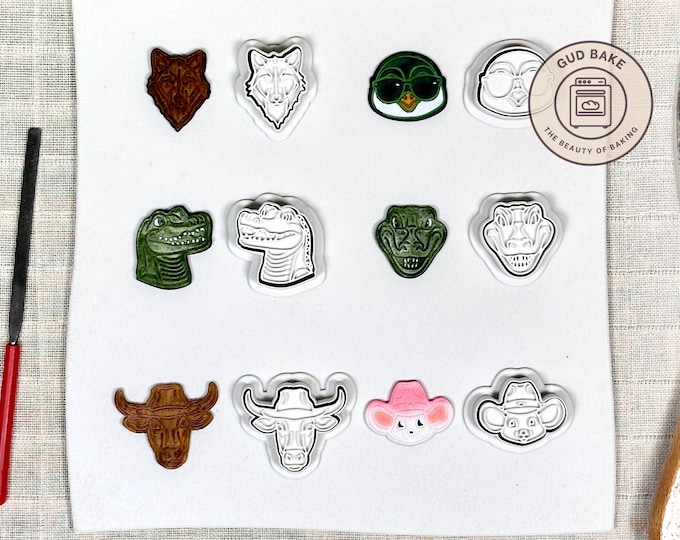 Animal Mini Clay Cutters, 6 Piece Bundle | Animal, Pet, Zoo | Polymer Earring Cutters, Sharp Detail