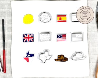 Countries Flags Landmarks Bundle 1 Cookie Cutter | Custom Gift | Handmade Jewelry Making Tool
