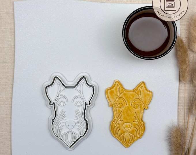 Schnauzer Face Cookie Cutter | Dog Mom Gift | Animal Rescue Cookie Cutter