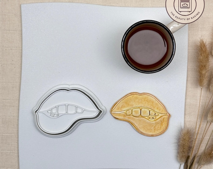 Bite Lips Cookie Cutter | Gag Gift Exchange | Rude Funny Cookie Stamp