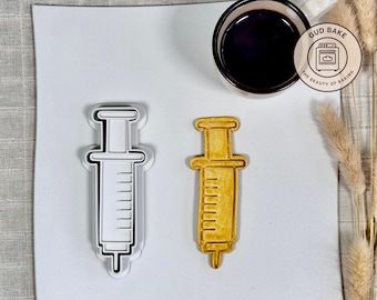 Syringe cookie cutter | Nature Science Medical theme | Baking tool