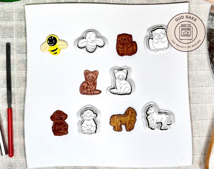 Animal Mini Clay Cutters, 5 Piece Bundle | Animal, Pet, Zoo | Polymer Clay Earring Cutters, Sharp Detail
