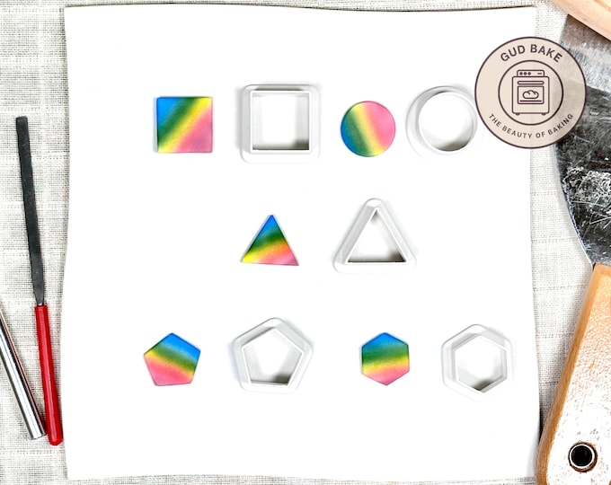 Shapes Frames Plaques Mini Clay Cutters, 5 Piece Bundle | Shapes, Frames, Plaques | Polymer Clay Earring Cutters, Studio Essentials