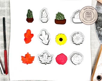 Flowers Plants Bundle 2 Cookie Cutter | Custom Gift | Handmade Embossing Tool