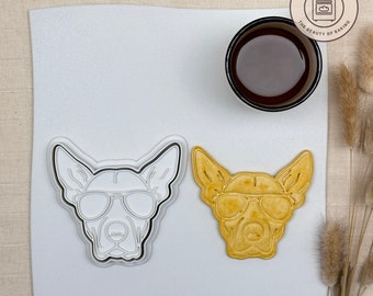 Dog with Sunglasses Cookie Cutter | Hispter Dog Cookie Cutter | Funny Dog Theme Cookie Cutter | Dog Party