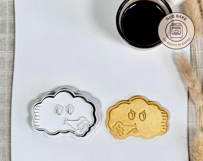 Windy Cloud Cookie Cutter | Custom Cookie | Geometric Baking Mold