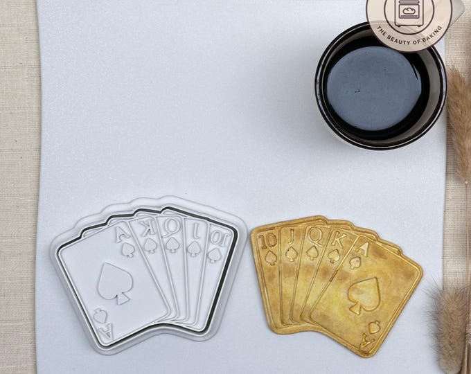 Poker Fullhouse Cookie Cutter | Groomsman Gift | High Roller Cookie Stamp