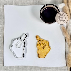 Tagliabiscotti a forma di mano con rossetto / Promozione / Timbro professionale per biscotti