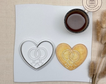 Gay Male Love Cookie Cutter | LGBTQ Cookie Cutter | Pride Cookie Cutter