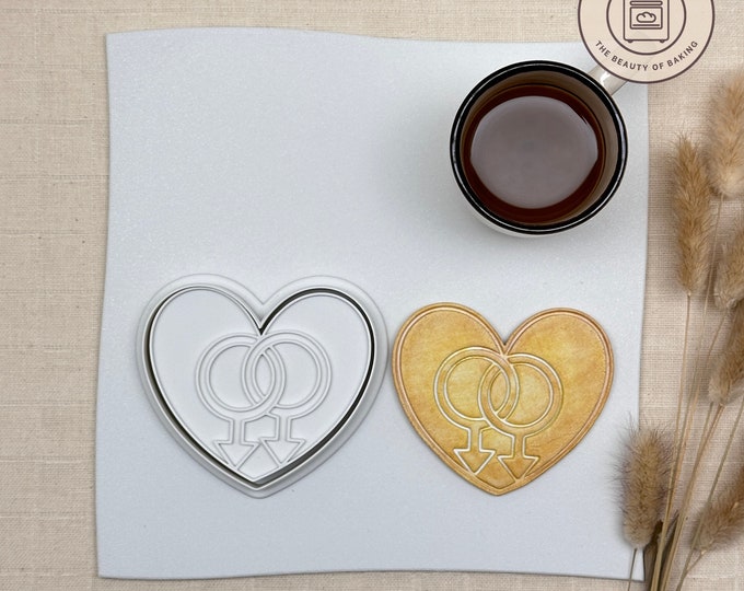 Gay Male Love Cookie Cutter | LGBTQ Cookie Cutter | Pride Cookie Cutter