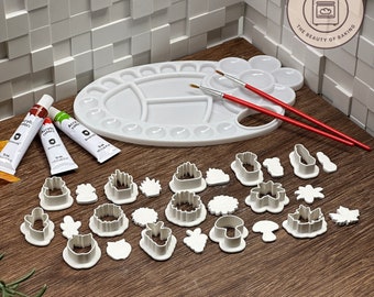 Nature & Botanical Clay Cutter Set - Cactus Variety, Flowers, Leaves for Garden Inspired Art