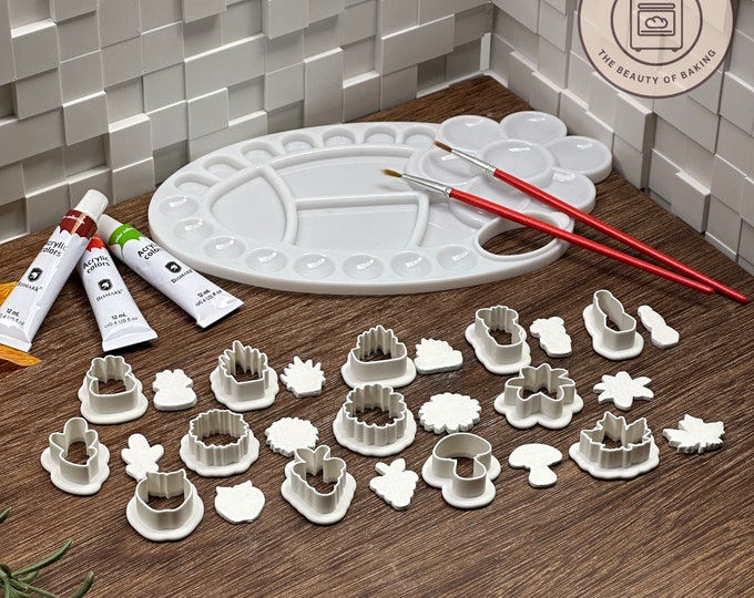 Nature & Botanical Clay Cutter Set - Cactus Variety, Flowers, Leaves for Garden Inspired Art