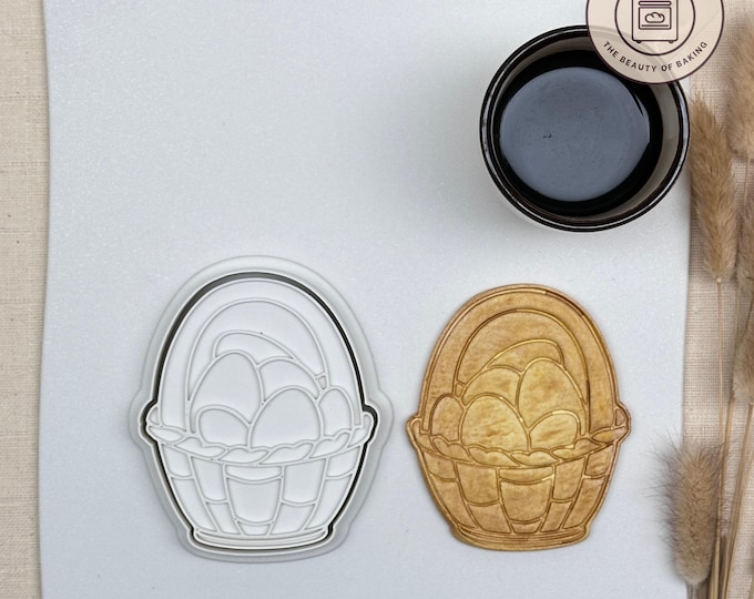 Easter Picnic Basket Cookie Cutter | Sunday School | Religious Pastry Stamp