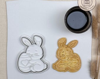 Bunny Hugging Egg Cookie Cutter - Perfect for Easter Celebrations and Spring