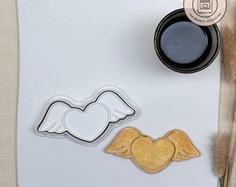 Heart with Wing Cookie Cutter | Valentine Day Cookie Cutter | Love Party Cookies | Love Party