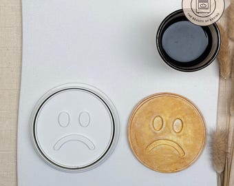 Emoji Sad Cookie Cutter | Birthday Party | Retro Birthday Cookie Stamp