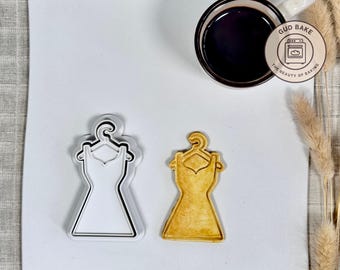 Short Dress in Hanger Cookie Cutter | Bridesmaid Proposal | Elegant Wedding Cookie Cutter