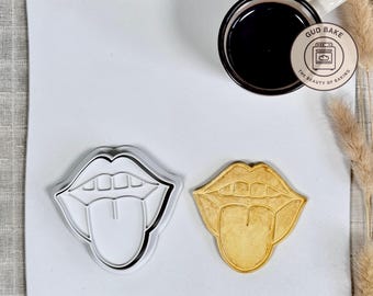 Sexy Lips Tongue Cookie Cutter | Bachelorette Party | Naughty Fun Sugar Cookie Tool