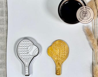Tennis Racket w Ball cookie cutter | Sports Hobbies theme | Baking tool