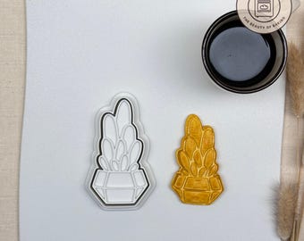 Opuntia Albispina Cactus Cookie Cutter & Stamp