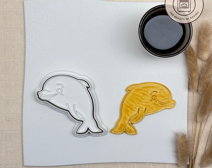 Dolphin Cookie Cutter | Marine Life Biscuit Stamp for Ocean-Themed Parties, Summer Baking, Sea Animal Conservation Events