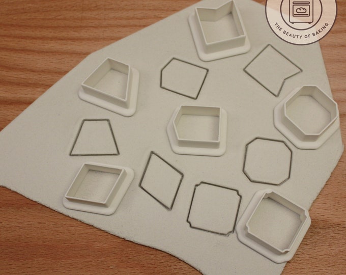 Quadrilaterals Clay Cutter Bundle - Frame, Trapezoid, Banner, Precision Tools for Detailed Pottery and Clay Crafting