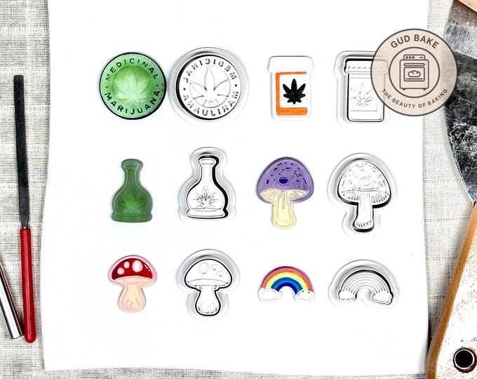 Nature Science Medical Mini Clay Cutters, 6 Piece Bundle | Nature, Science, Medical | Polymer Clay Earring Cutters, STEM Icons