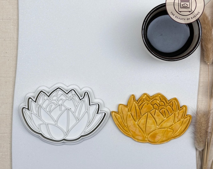Lotus Flower Cookie Cutter | Mothers Day | Wildflower Pastry Stamp