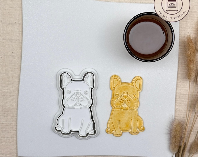 Cute French Bulldog Cookie Cutter | Training Treats | Paw Print Fondant Tool