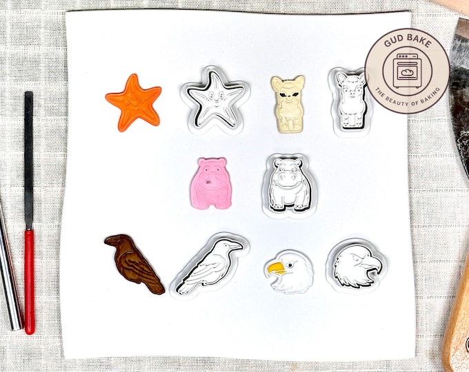 Animal Mini Clay Cutters, 5 Piece Bundle | Animal, Pet, Zoo | Polymer Clay Earring Cutters, Sharp Detail