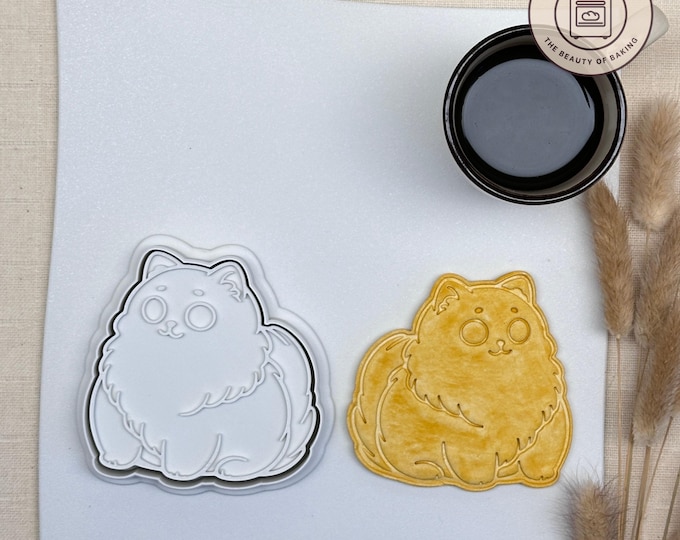 Turkish Angora Cookie Cutter for Cat Lovers, Pet Themed Parties, Animal Baking, Feline Crafts, Cute Cat Cookies, Kitty Events