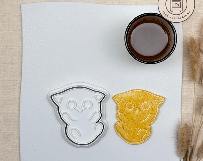 Kittie Cat Cookie Cutter | Pet Birthday | Bone Shape Cookie Stamp