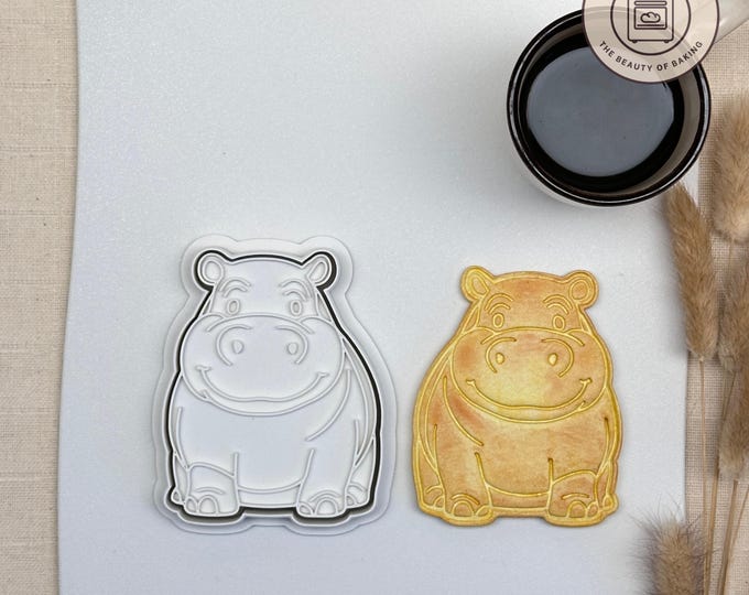 Hippo Cookie Cutter | Kids Party | Cute Animal Pastry Stamp