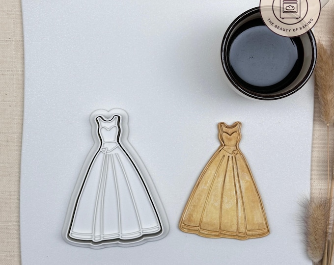Prom Dress Cookie Cutter | Bridesmaid Proposal | Elegant Wedding Dough Cutter