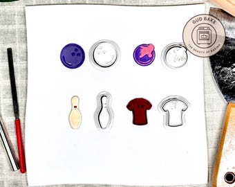 Sports Hobbies Mini Clay Cutters, 4 Piece Bundle | Sports, Hobbies, Team | Polymer Clay Earring Cutters, Game-Day Sets