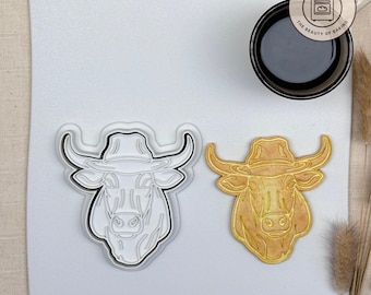 Bull Cowboy Cookie Cutter | Farm Birthday | Farmhouse Style Baking Mold