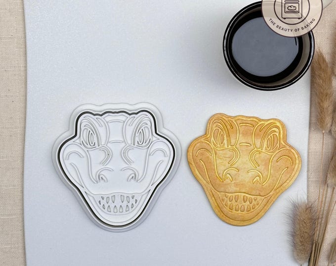 Aligator Face Cookie Cutter | Kids Party | Wildlife Pastry Stamp