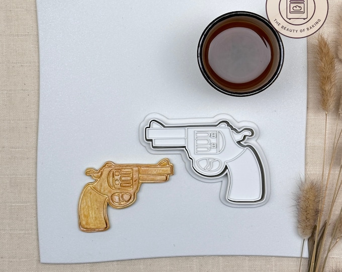 Revolver Pistol Cookie Cutter | Pistol Cookie Cutter | Weapon Cookie Cutter | Party Ideas