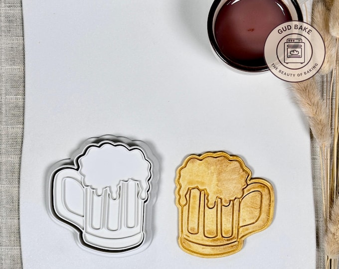 Beer Glass Cookie Cutter | Coffee Bar Decor | Drinkware Fondant Tool