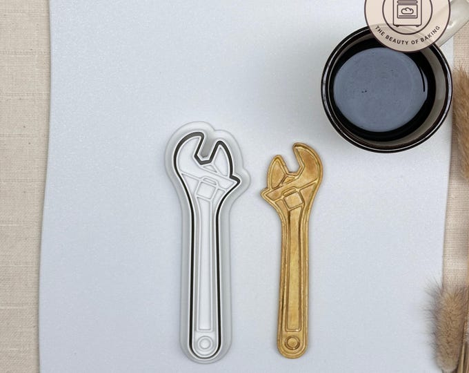 Solid Wrench Cookie Cutter - Ideal for Handyman Party Treats, Tool-Themed Baking, and Mechanic Celebration