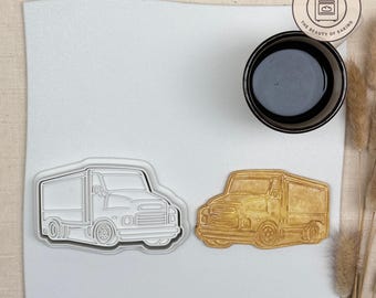 Truck Cookie Cutter and Stamp, Transportation Party Baking