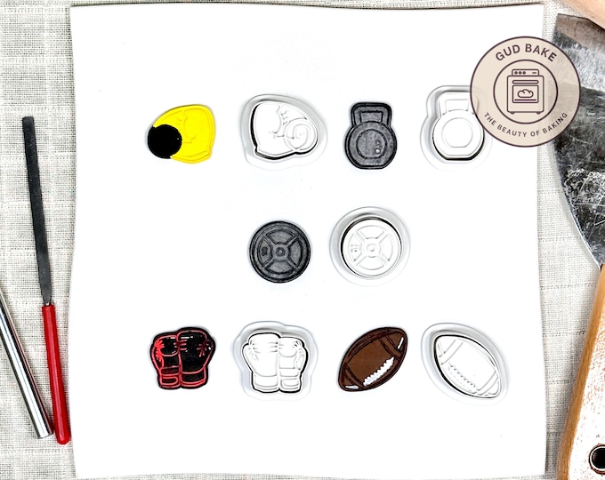 Sports Hobbies Mini Clay Cutters, 5 Piece Bundle | Sports, Hobbies, Team | Polymer Clay Earring Cutters, Game-Day Sets